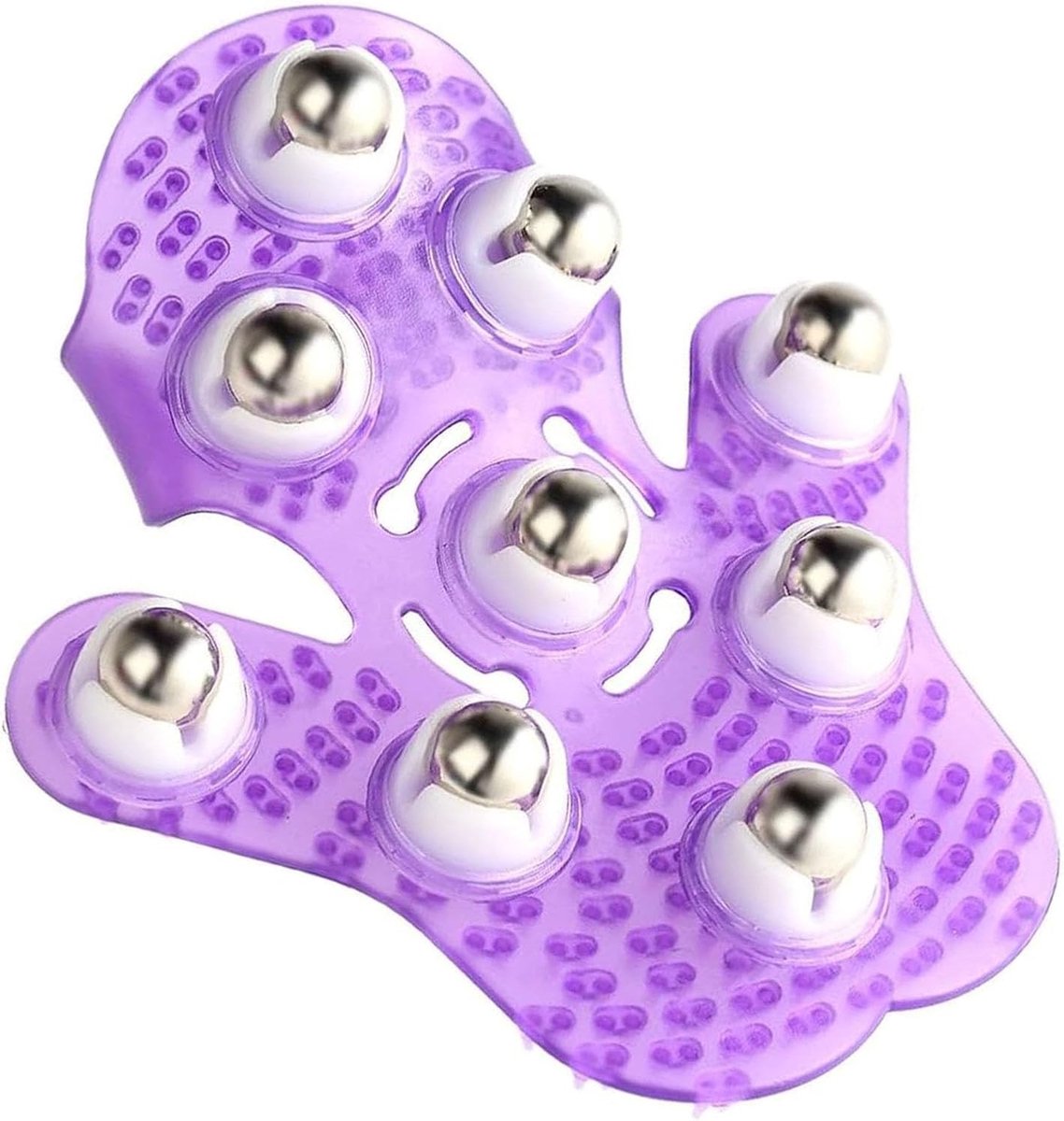Massagehandschoen met 9 Draaibare RVS Massageballen voor Spierontspanning, Bloedcirculatie en Stressverlichting