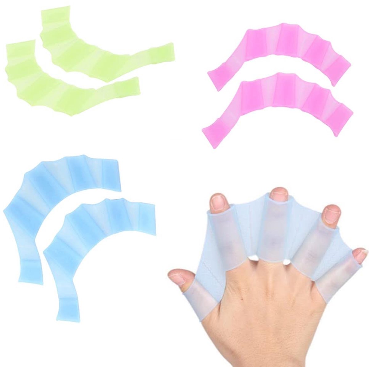 Zwemhandschoenen 3 paar - Siliconen - Comfortabel en praktisch - Ideaal voor zwemtraining - SnelShoppen