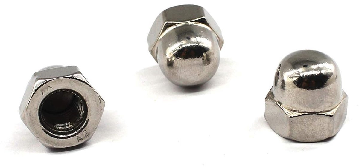 304 Stainless Steel M5 Acorn Nut Hex Cap nut hex Head Bolt nut Dome Bolt Protection Cover Pack of 16pcs - ShopVlot