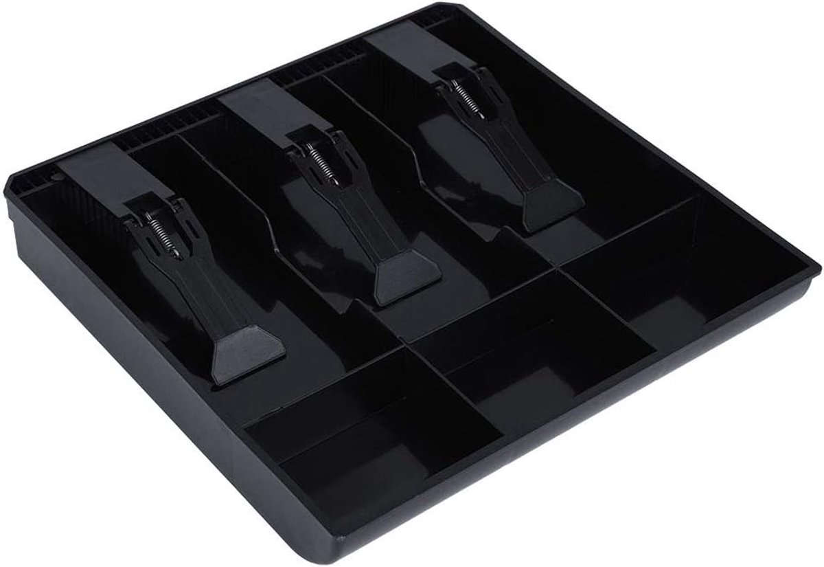 SnelShoppen - Kasregister Kassalade 25 x 24 x 3 cm, Geldlade met 6 Compartimenten, Removable Geldcassette van ABS, Voor Biljetten en Munten, Perfect v