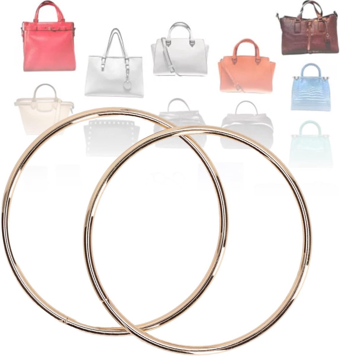 SnelShoppen - Handtas Handvatten, Metaal Handvatten van Ijzer voor Bagage, DIY Tas, Licht Gouden Kleur, Duurzaam en Sterk, Perfect voor Handgemaakte T