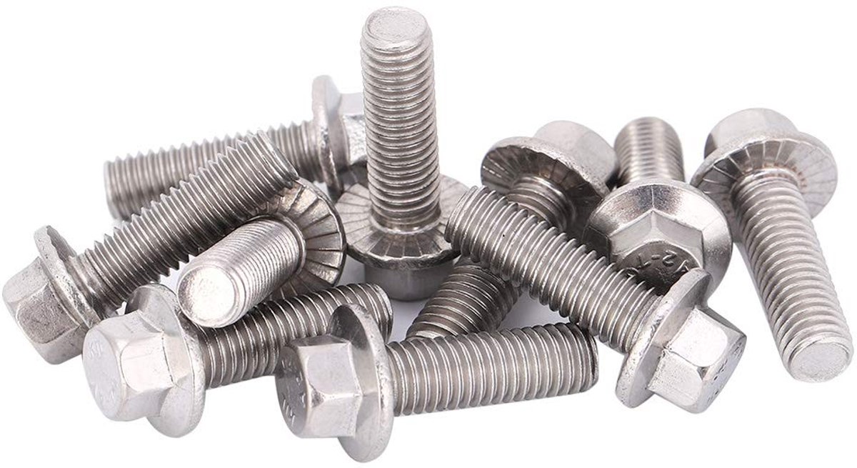 SnelShoppen - 10 stuks M8 Hex Moeren, RVS 304, Flensmoeren 16/20/25/30/35/40 mm voor DIY, Constructie en Industrie