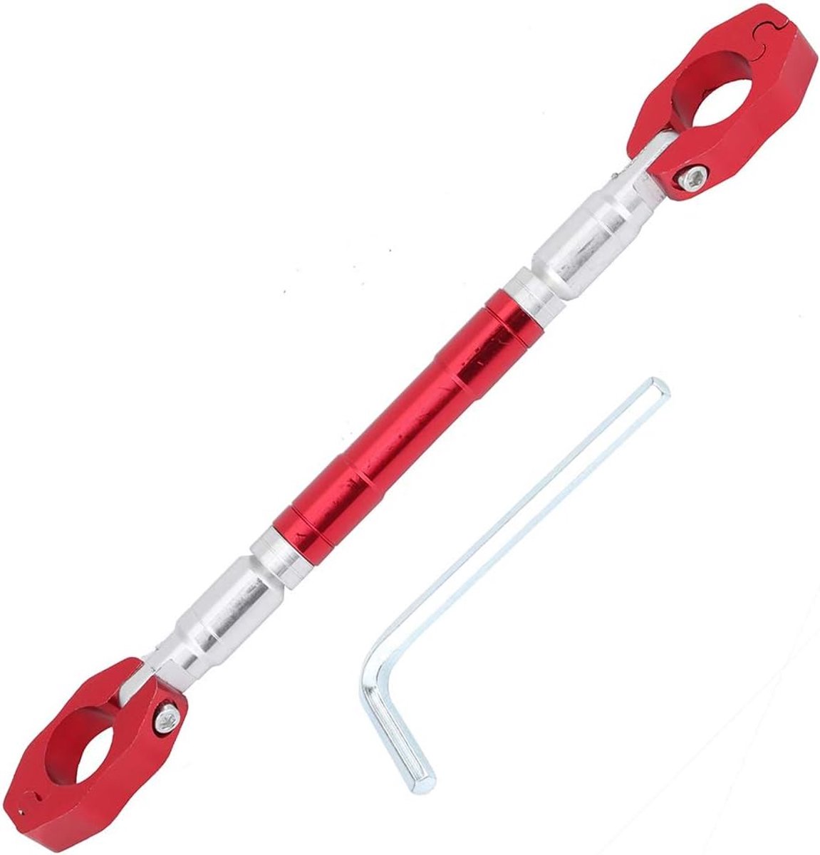 SnelShoppen - Universele 22mm Motorrijder Balansbalk Aluminium Verstelbare Crossbar Handvat Motor Stabiliteit Vibration Reduction (Zwart/Rood)