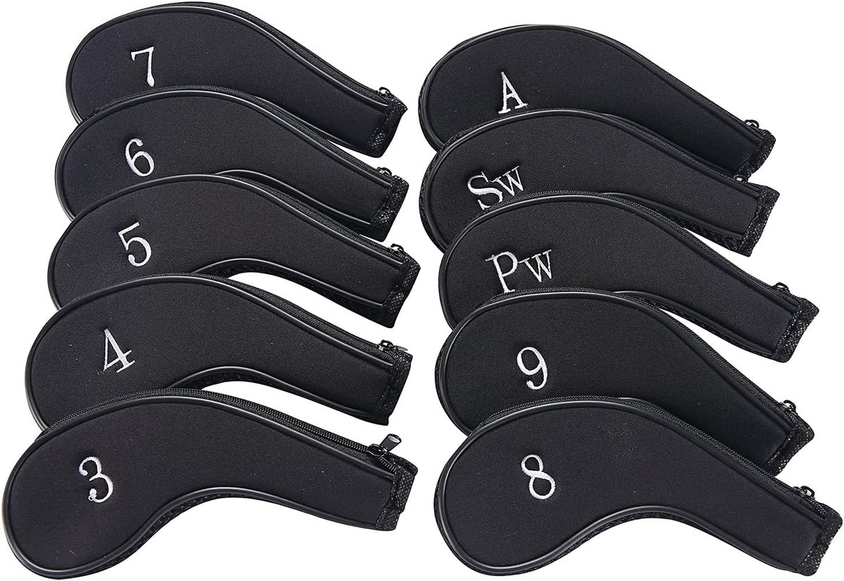 Golfclub Hoofdkappen Set 10 Stuks - Zipper Covers - Nummering voor Identificatie - Bescherming tijdens Transport - ShopVlot