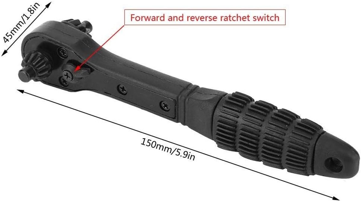 SnelShoppen - 2-in-1 Professionele Steeksleutel Ratelsleutel 12.7mm 17.5mm Duurzaam voor Elektrische Gereedschappen en Handgereedschap