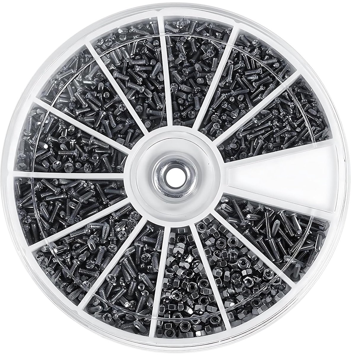 SnelShoppen - 600-delige Schroefset, RVS Schroeven en Moeren Assortiment Kit, M1 M1.2 M1.4 M1.6 Universele Microschroefset voor Horloges, Brillen en E