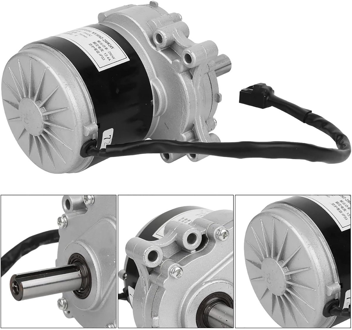 SnelShoppen - 24V 250W Borstelloze Elektrische Motor, 75r/min Laag Toerental Hoge Koppel, Stille Professionele Metaal Borstelmotor voor Elektrische Ro