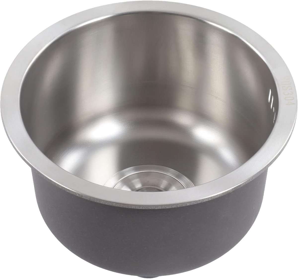 SnelShoppen - 11.8" Ronde RVS Keuken Bar Sink, Dubbele Montage Enkele Kom Prep Sink Met Diepe Capaciteit, Splash Proof Toilet Sink Inclusief Pijpen En