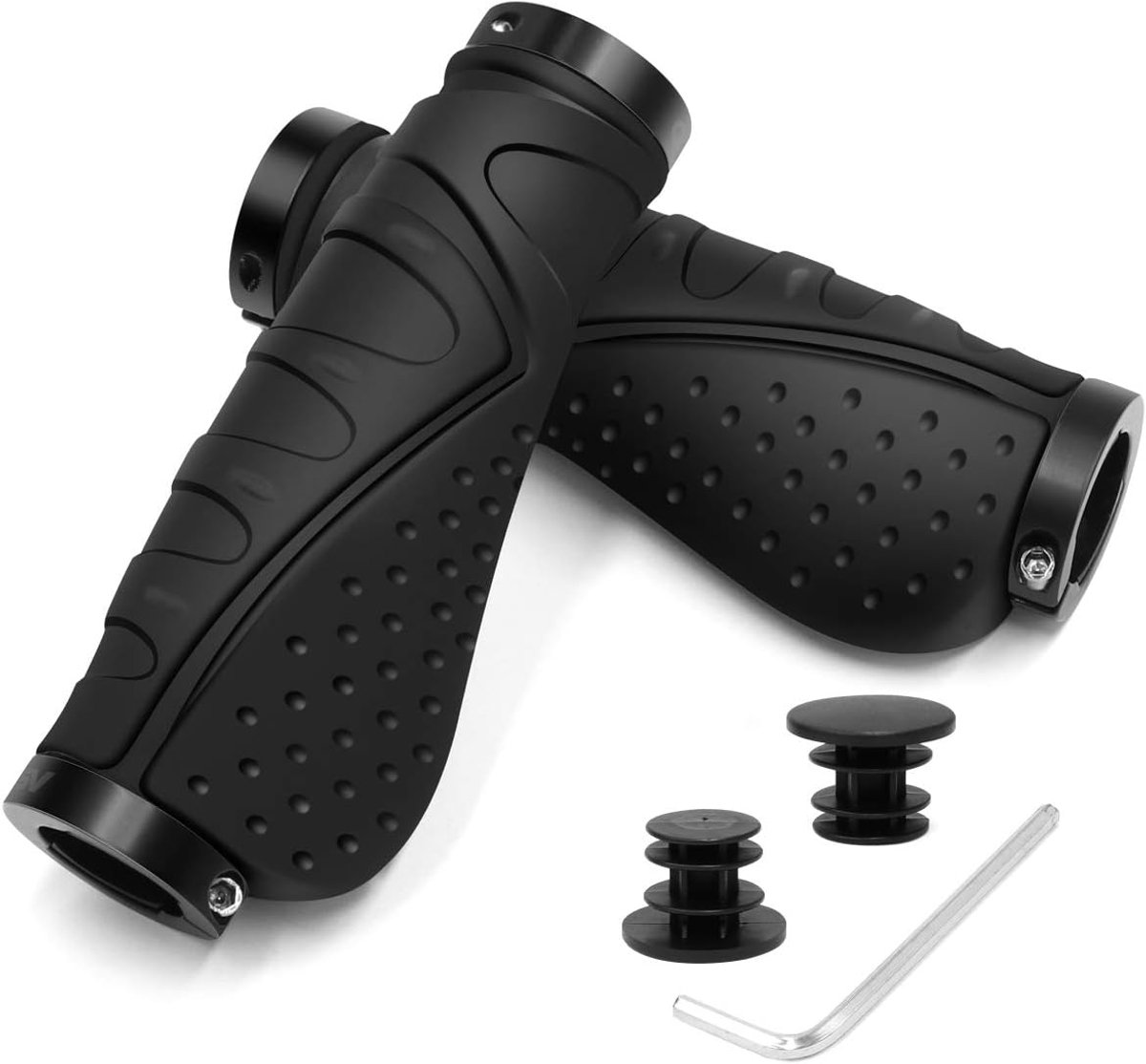 SnelShoppen - Fietshandvatten, Rubber, Antislip, Ergonomische Handgrepen, Fietshandvatten met Dubbele Vergrendeling, 22mm Fietshandvatten Mountainbike