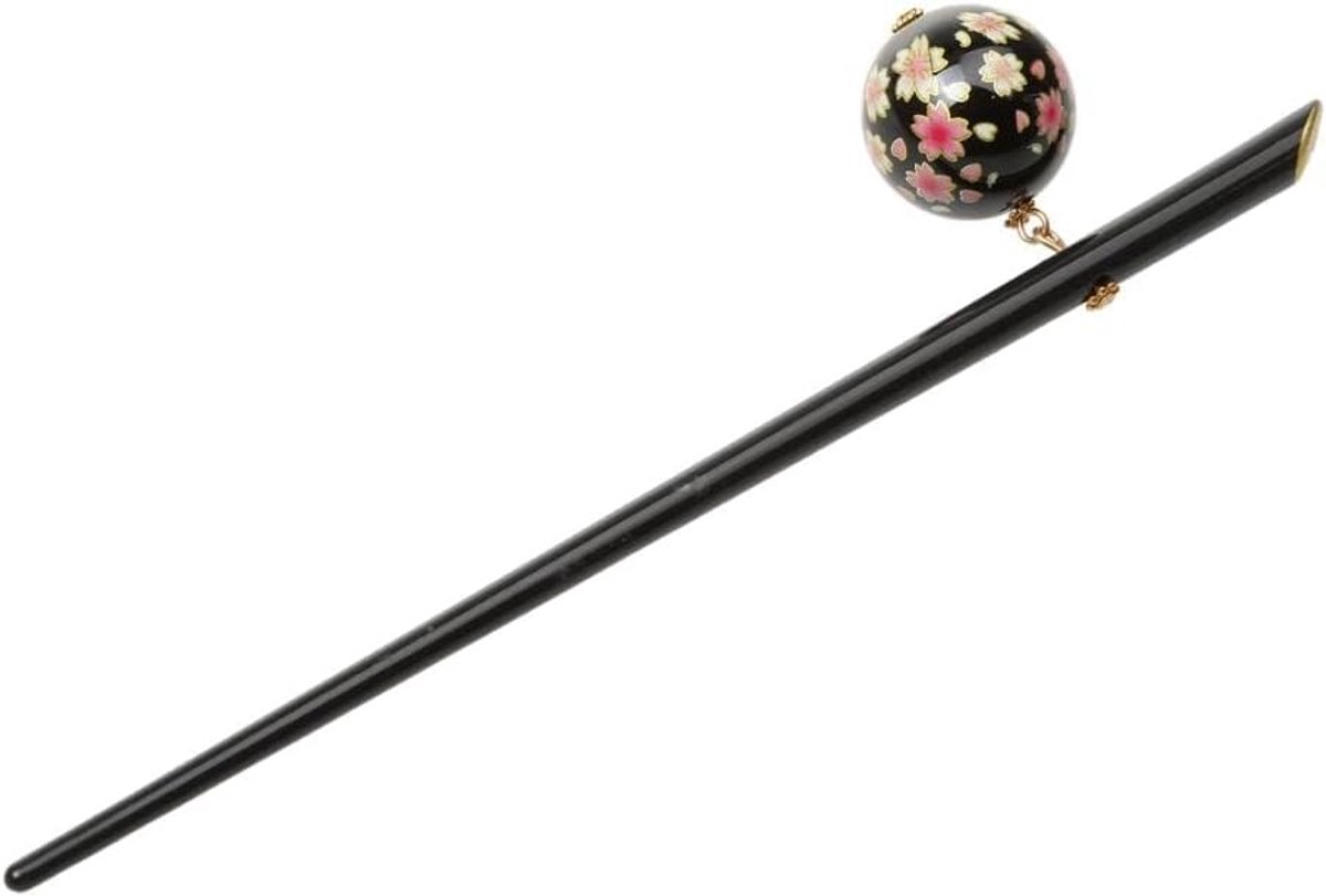 SnelShoppen - Elegante Handgemaakte Haarspeld met Kersenbloesem Bal, Acryl Haarstokjes voor Decoratieve Haarstyling, Vintage Stijl, Perfect voor Feest