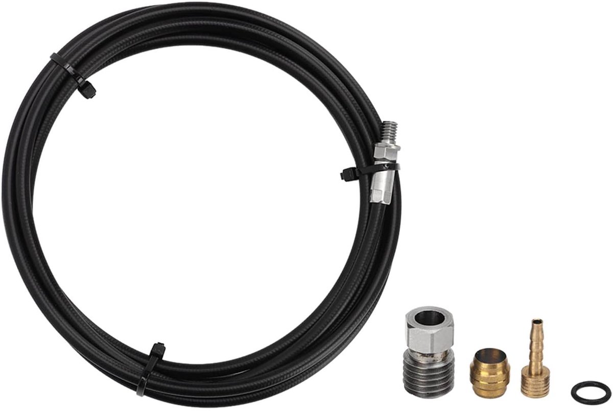 Fietsgeluidremslangenset 2M - Hydraulische schijfremslang - Duurzaam nylon gecoat - Geschikt voor Magura MT2 MT4 RACE - ShopVlot