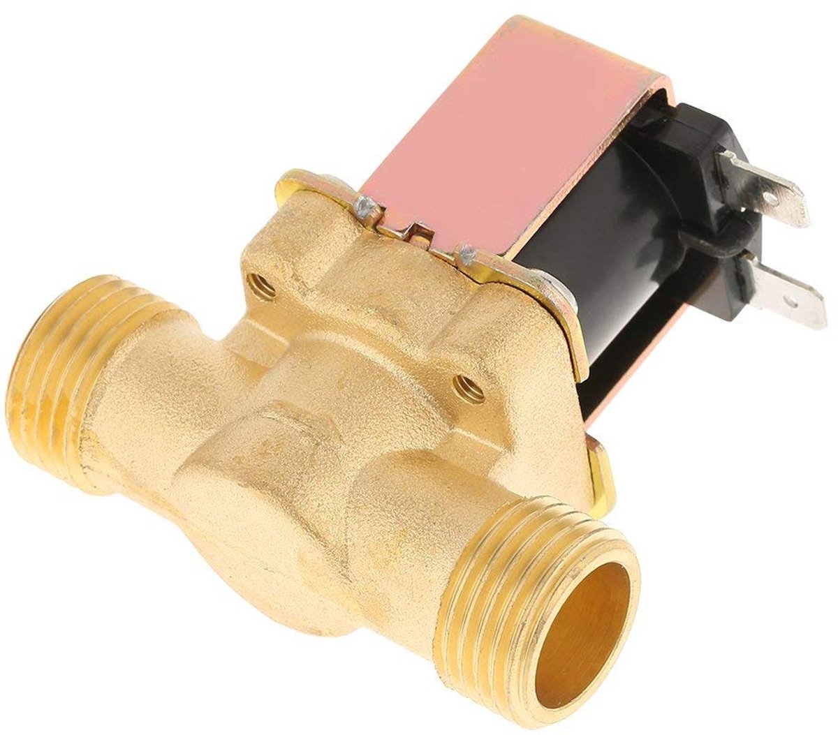 SnelShoppen - Elektrische Solenoidklep 1/2" DC 12V Messing Normaal Gesloten Waterklep voor Waterbeheersing en Irrigatie