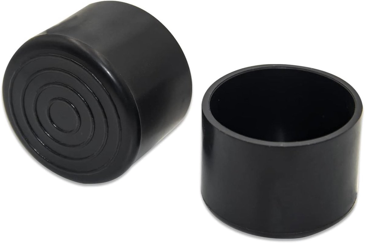 Grote Stoelpoten Beschermers voor Meubels - PVC Rubber Rond, 4 Stuks, 40mm Zwart - Vloerbescherming en Stabiliteit