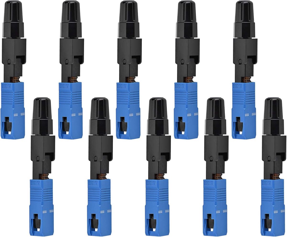 SnelShoppen - 10 Stuks Fiber Optische Connectoren SC/UPC, Snelle Verbinding voor CATV Netwerk, FTTH en Lokale Netwerken