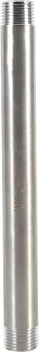 SnelShoppen - Tools voor Pijpfittingen 200Mm BSP 1/4" 1/2" 3/4" 1" RVS SS304 Mannelijk x Mannelijk Draad Industrieel voor Luchtleiding, Brandstofleidi