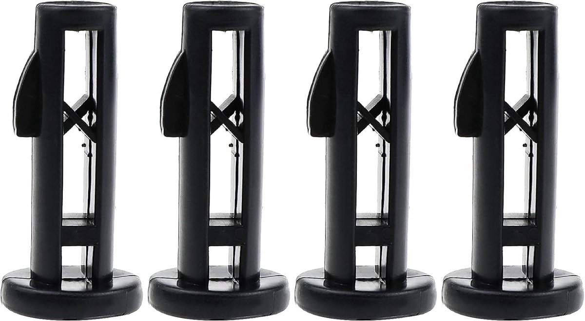 SnelShoppen - 4x Vuilnisbakdeksel Scharnierpennen 62mmx16mm Zwart Kunststof Geschikt voor 50/120/240L Huishoudelijke en Commerciële Vuilnisbakken