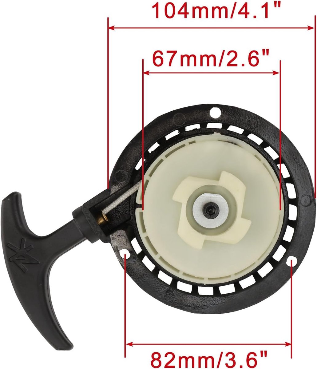 SnelShoppen - Recoil Pull Starter voor 2-Takt 47cc 49cc 50cc Mini Pocket Bike Dirt Pit Bike - Vervangingsonderdeel met 3 Bouten - Duurzaam Metaal en K