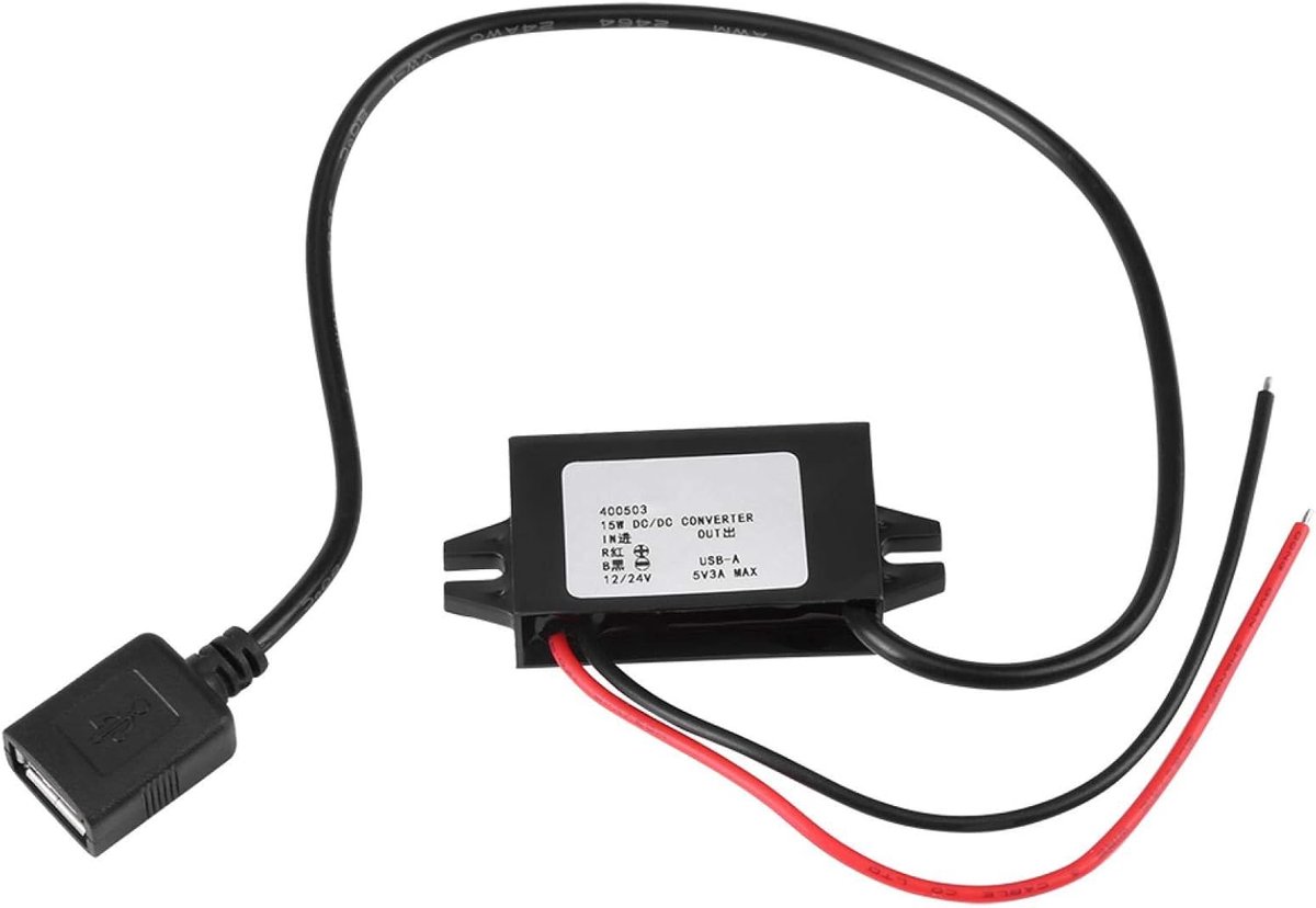 DC-DC Converter, Jectse 12V / 24V to USB 5V 3A DC-DC Step Down Adapter Down Adapter Converter Controller Power Step - ShopVlot