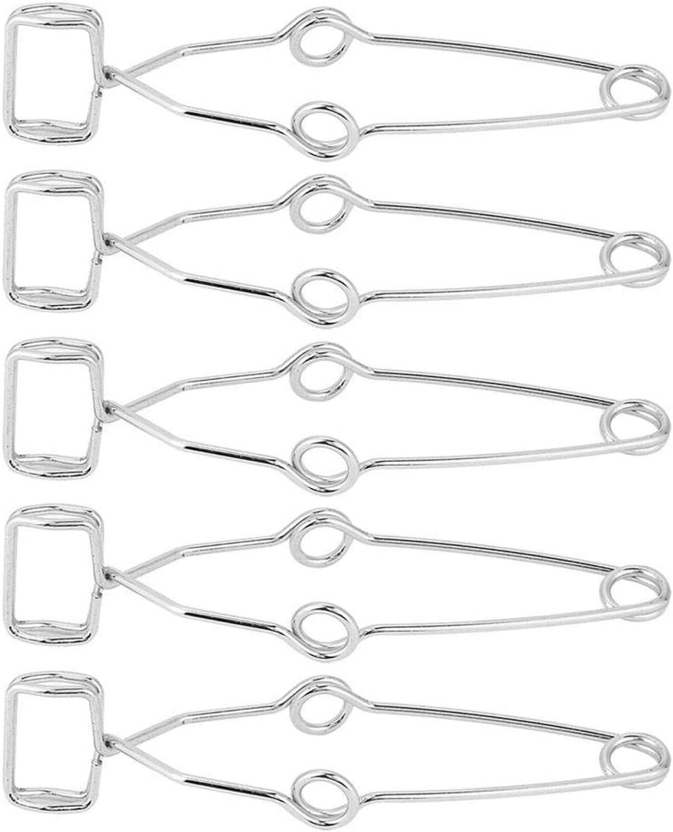 SnelShoppen - 5 Stuks Veer Staal Proefbuis Klem Clamp met Vinger Grip voor Laboratorium Experimenten, 14.5cm, Veilig en Comfortabel in Gebruik