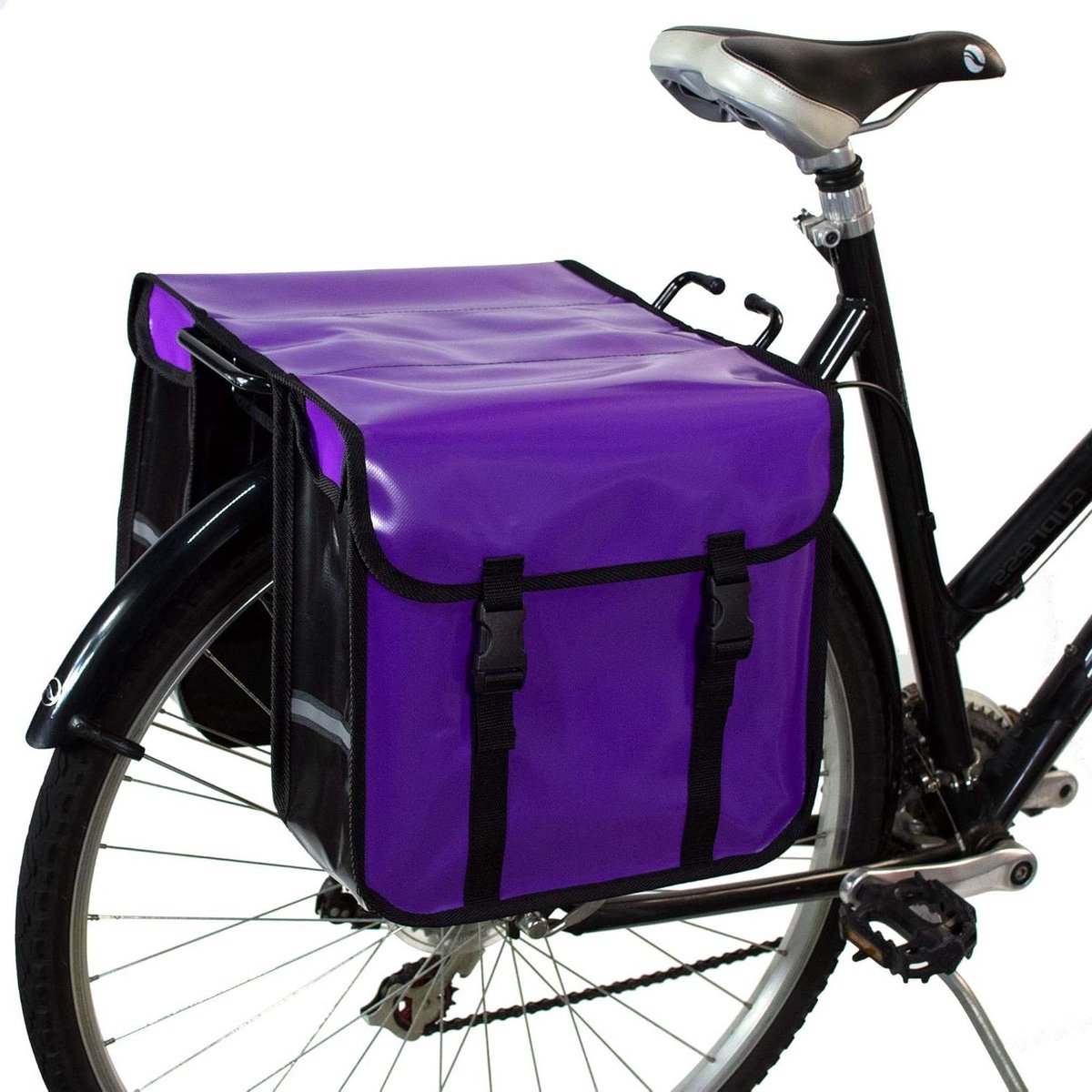 Dubbele Fietstassen - Boodschappentassen Fiets - Dagelijks Vervoer - Waterdicht Tarpaulin Materiaal - 26 Liter Capaciteit - Paars