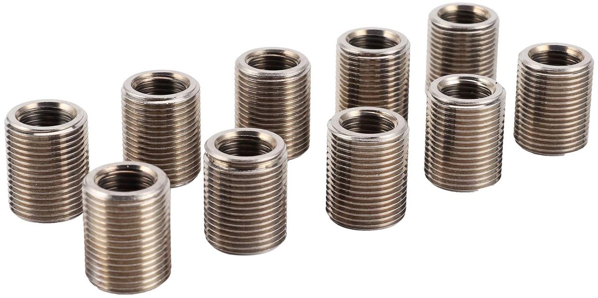 SnelShoppen - 10 Stuks Draad Inserts M14x1.5mm en M20x1.5mm - Roestvrij Staal - Voor Reparatie Draadgaten - Industrieel Bevestigingsmateriaal