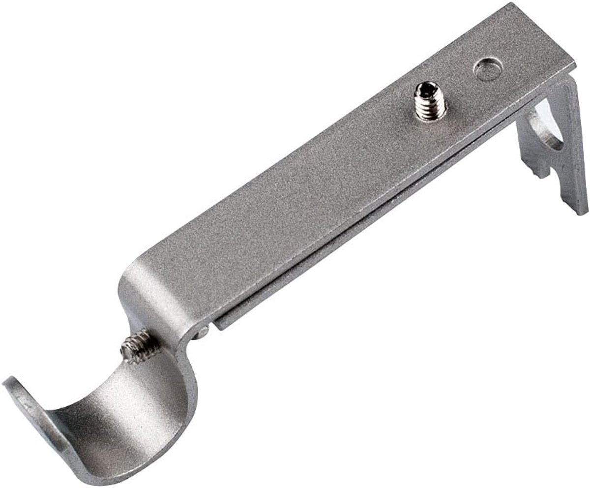 SnelShoppen - Set van 3 Verstelbare Gordijnsteunen voor 3/4" Stang, Hoogwaardige Satijn Nikkel Kleur, Eenvoudige Montage, Voor Binnen en Buiten