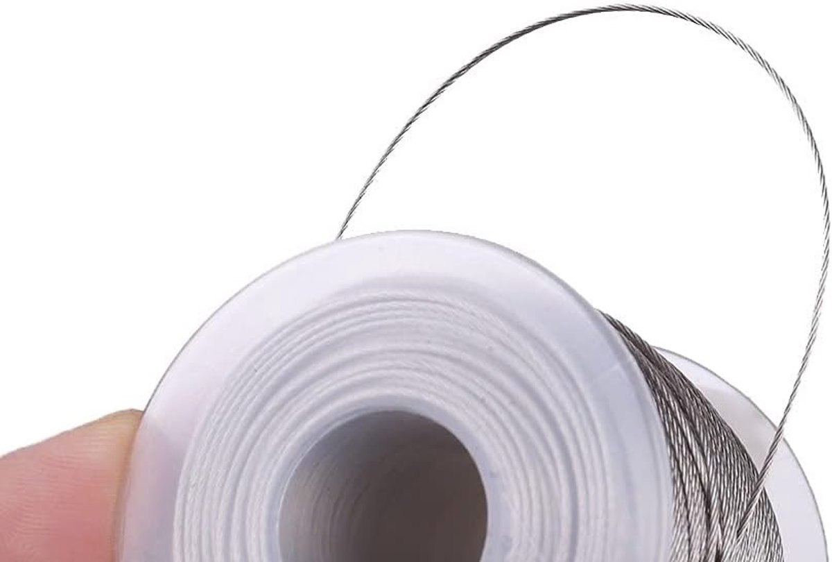 SnelShoppen - 100m RVS Draad Kabel, 0.5/0.8/1mm Roestvrij Staal Kabel, Soepel Flexibel Kabel Rail Kit voor Antenne, Hijswerk, Tuin en Bouw