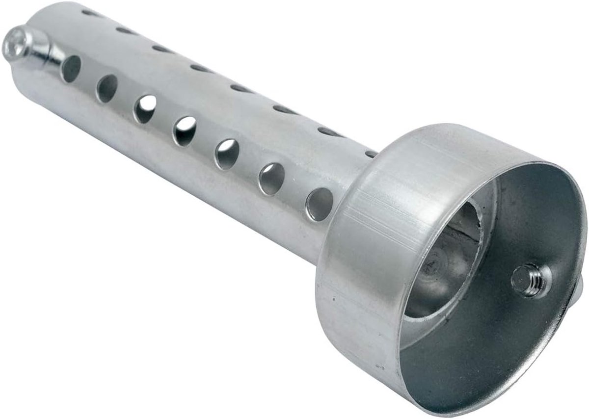 SnelShoppen - Universele Motoruitlaat Demper 42MM Zilver, 1PC Korte Demper met Geluidsdemping en RVS Constructie