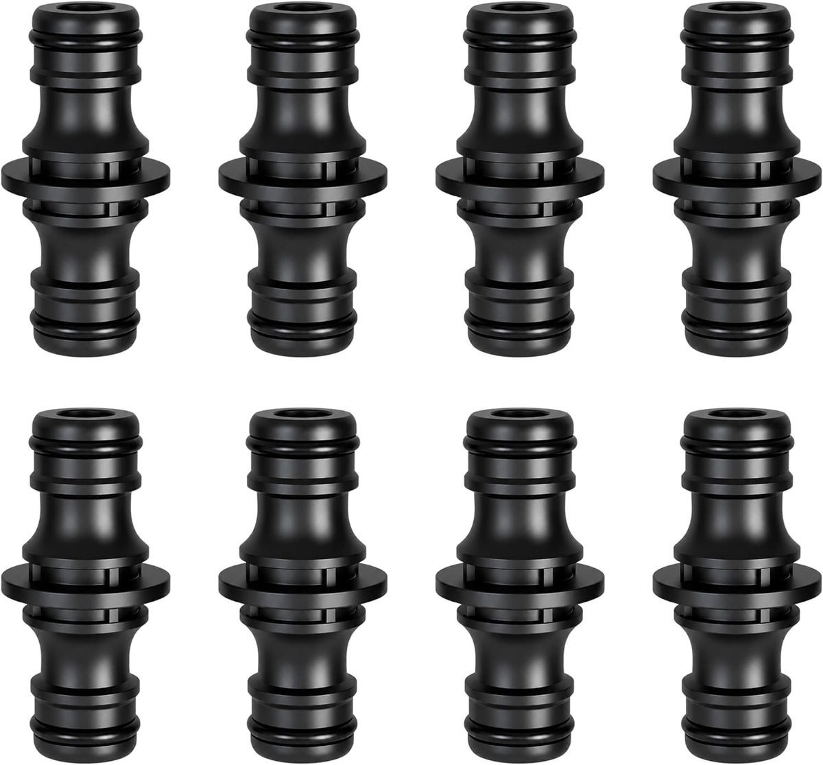 Slangkoppeling 8 stuks - dubbele stekker - universele verlenging - ideaal voor tuinirrigatie - ShopVlot