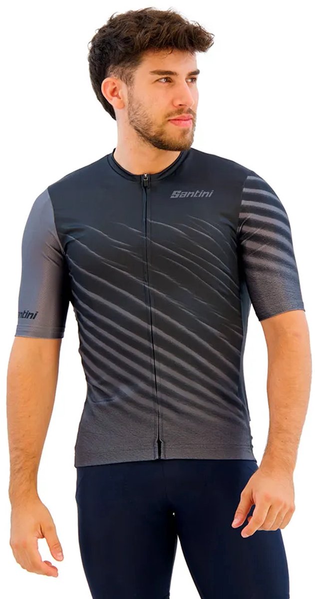 Santini Astro Korte Mouw Wielertrui Zwart M Man