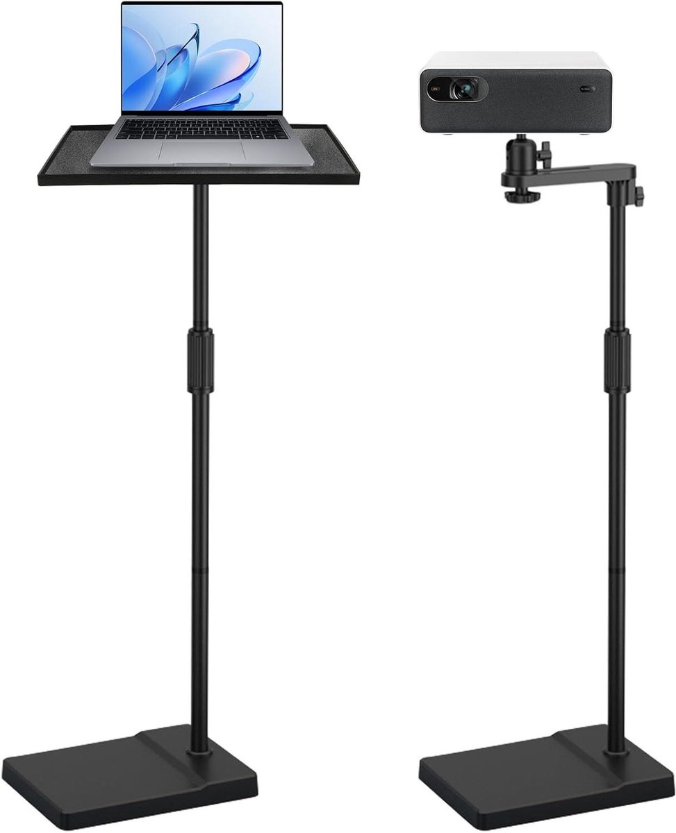 Projector Stand - Vloerstatief Beamer - Presentaties Geven - 360 Graden Draaibaar - 154 cm Verstelbaar - Zwart