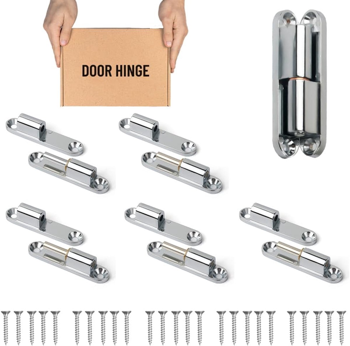 Pack of 6 Screw-On Tape, 15 x 80 mm, Door Hinges, Renovation Tyres, Room Door, Refurbishment Tape for Interior Doors - ShopVlot