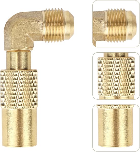 Ronte - Propaan Elleboogadapter voor Lagedrukconversie - Messing 3/8" Mannelijke Flare - RV Propaan Snelle Adapter - Bijvullen Accessoires - Compatibel met Kampeer Tafel Grill - Blackstone 17" en 22" - Duurzaam en Gemakkelijk in Gebruik van Ronte — afbeelding 3