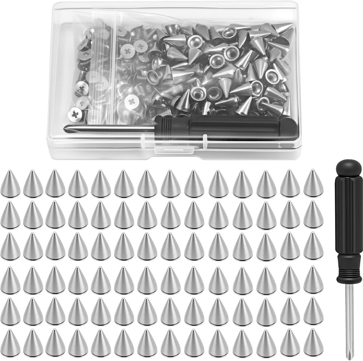SnelShoppen - 150 Sets Spijkers met Schroefachterkant, Punk Nieten voor Kleding, Leren Jacks, DIY Creaties en Versieringen voor Tassen, Schoenen en Kl
