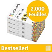 NOUVEAU : Infowerk Papier pour imprimante, papier copieur, 2000 feuilles, 4 x 500, A4, Premium, blanc éclatant CIE 160, meilleur du test, certifié PEFC