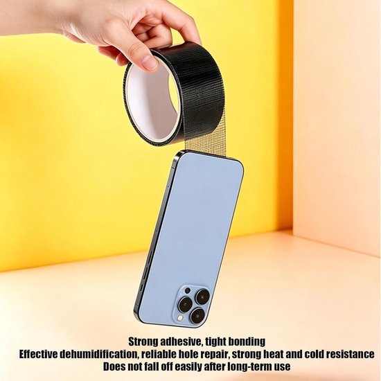 Hor Reparatieset - Gaas Tape - Scheuren Dichten - Zelfklevend Glasvezel - 1 meter - Zwart — afbeelding 3