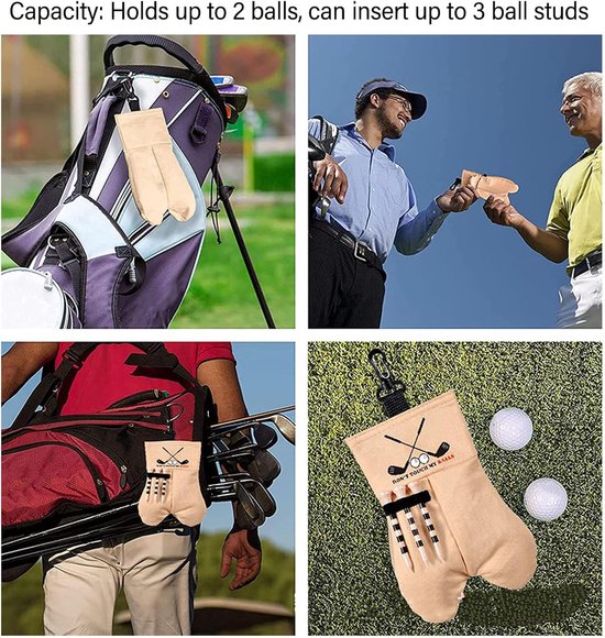 Golfbaltas - dubbelzijdig fluweel - grappig ontwerp - beschermt golfballen - ShopVlot — afbeelding 5
