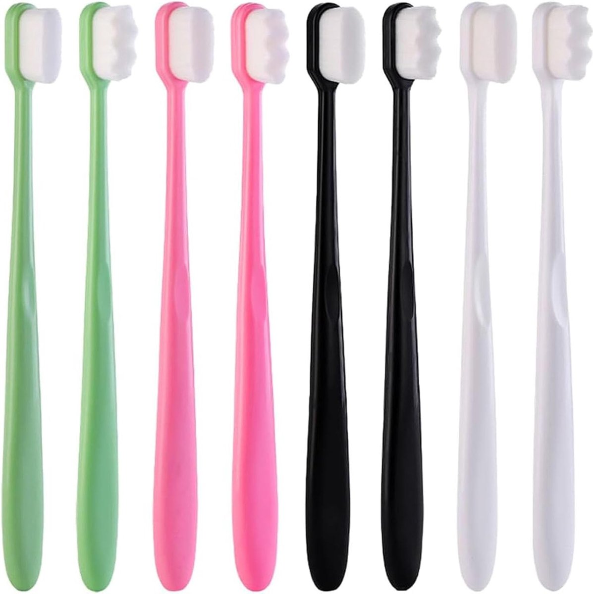 Pack of 8 Nano Toothbrush, Soft Bristle Toothbrush, Manual Soft Toothbrush, Suitable for Sensitive Gums Adults - ShopVlot