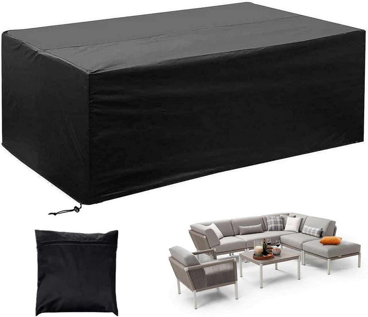 SnelShoppen - Tuinmeubelhoes 150 x 90 x 80 cm, Waterdichte Tarp, Winterbestendige Beschermhoes voor Tuinmeubels, 420D Oxford, Geschikt voor Tafel en S