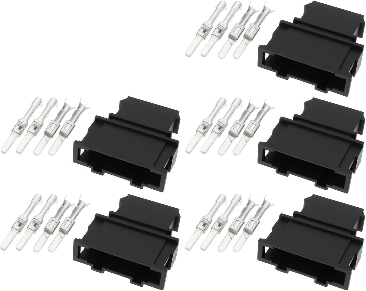 SnelShoppen - 5 Sets 2.8mm Achterlicht Socket Stekker Vervangingsonderdeel 19197271 Geschikt voor Volkswagen Golf 6 - Hoogwaardige Metaal en Kunststof