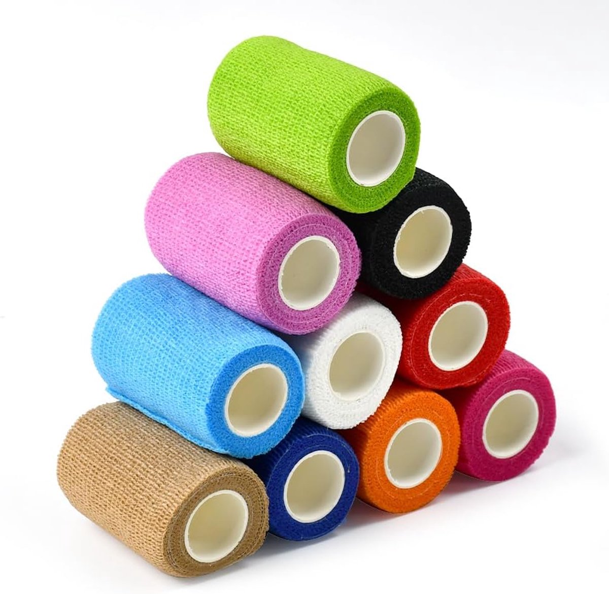 SnelShoppen - 10 Rollen Gekleurd Verbandmateriaal voor Creatief Gebruik, Knutselen, Decoratie, Feest, Camping, Kinderen, Tuin, Keuken