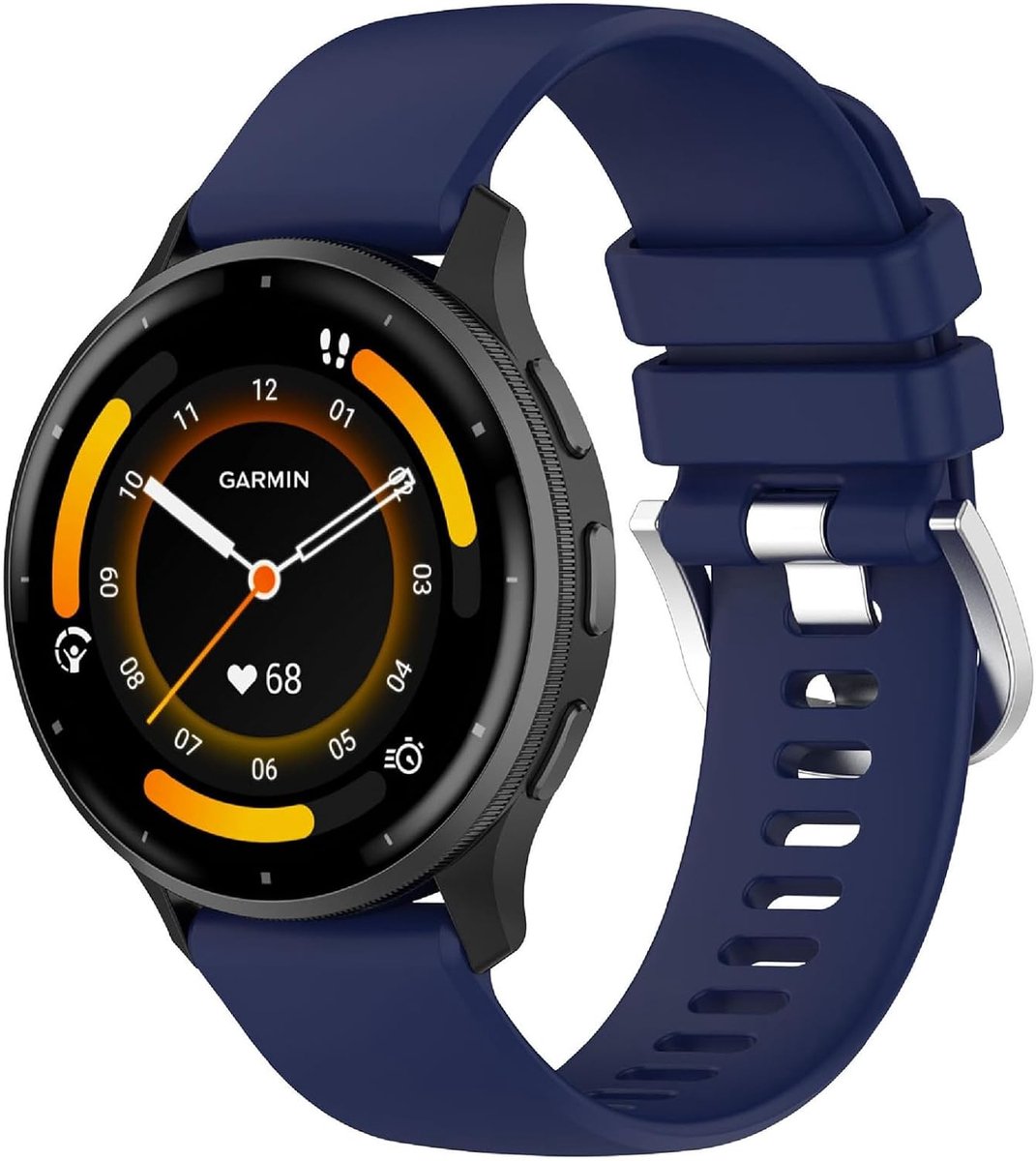 SnelShoppen - 22mm 18mm Horlogeband Vervanging voor Garmin Venu 4 41mm 45mm, Zacht Silicone, Ademend, Slijtvast, Donkerblauw, Ideaal voor Sport en Dag