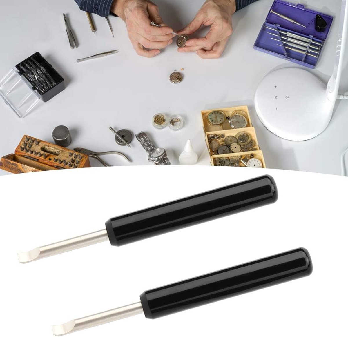 SnelShoppen - Professionele Horloge Reparatie Set Batterij Verwijder Tool Duurzaam Aluminium Staal Horloge Kast Opener voor Luxe Horloges 2 Stuks 4.2