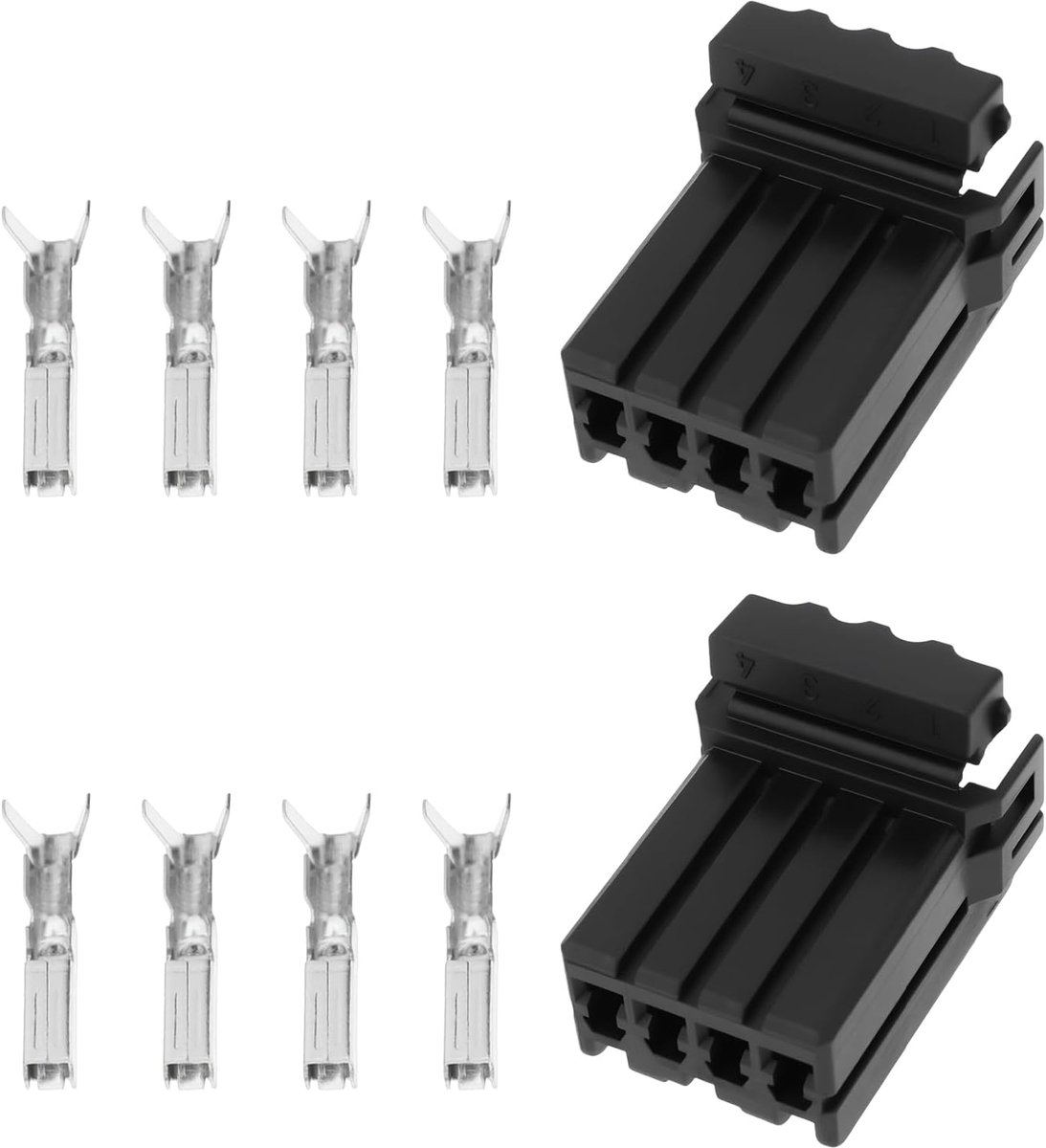 SnelShoppen - 2x 4Pin Motorfiets Reparatie Male Connector Plug 73156-96BK, 73154-96BK Geschikt voor Motorrijders - Betrouwbare Elektrische Verbindinge