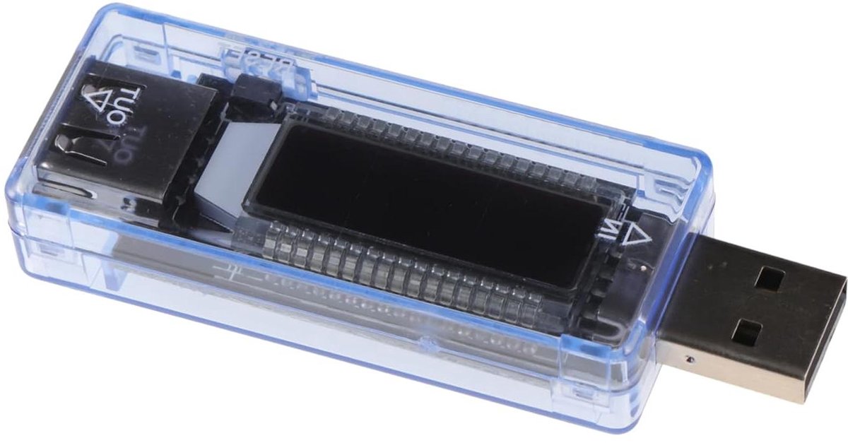 USB Spanningsmeter - Stroom Tester - Elektronica Controleren - LCD Scherm - 7.2 x 2.3 x 1.2 cm - Blauw