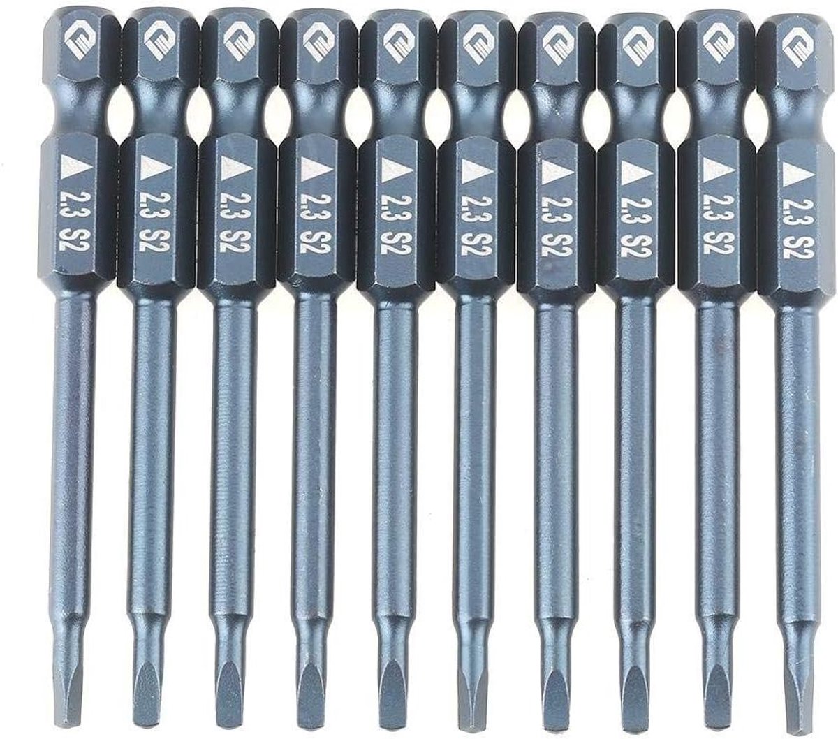 SnelShoppen - 10 Stuks Schroevendraaier Bits met Driehoekige Kop S2 Staal 65mm 1/4 Inch H6.3x65Mm x2.3 voor Moeilijk Te Draaien Schroeven
