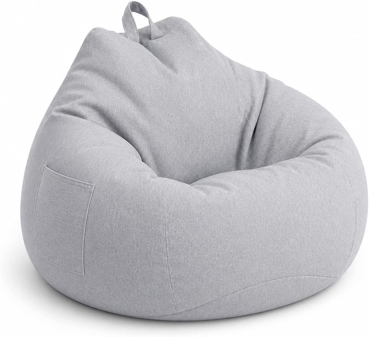 SnelShoppen - Kids Bean Bag Stoel Zonder Vulling - Duurzaam en Comfortabel Katoen Linnen - Lichtgrijs Opberg Zitzak voor Woonkamer/Gameroom - Perfect