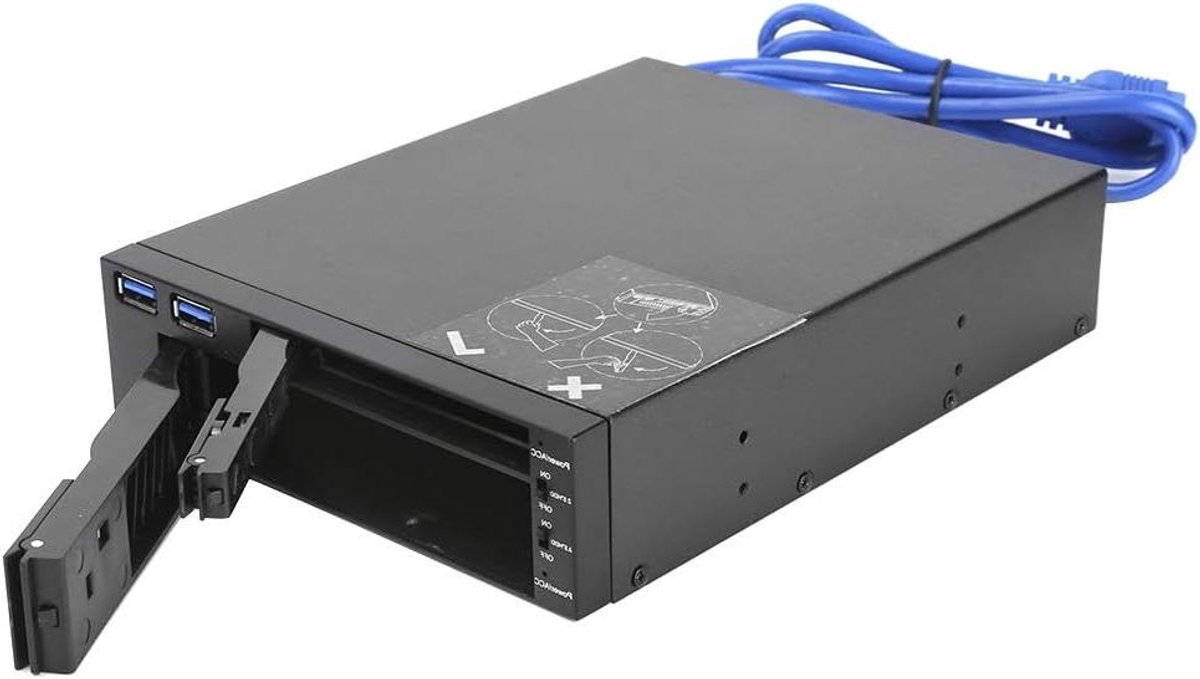Harde Schijf Behuizing - Externe HDD Dock - Opslag Uitbreiden - Dubbele Schijf Ondersteuning - 2.5 en 3.5 inch - Zwart