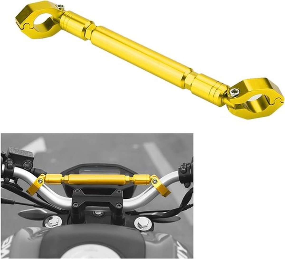 Verstelbare kruisstaaf van aluminiumlegering voor motorhandvatten - 22 mm met versterkte beugel, geschikt voor ATV- en scooteraccessoires
