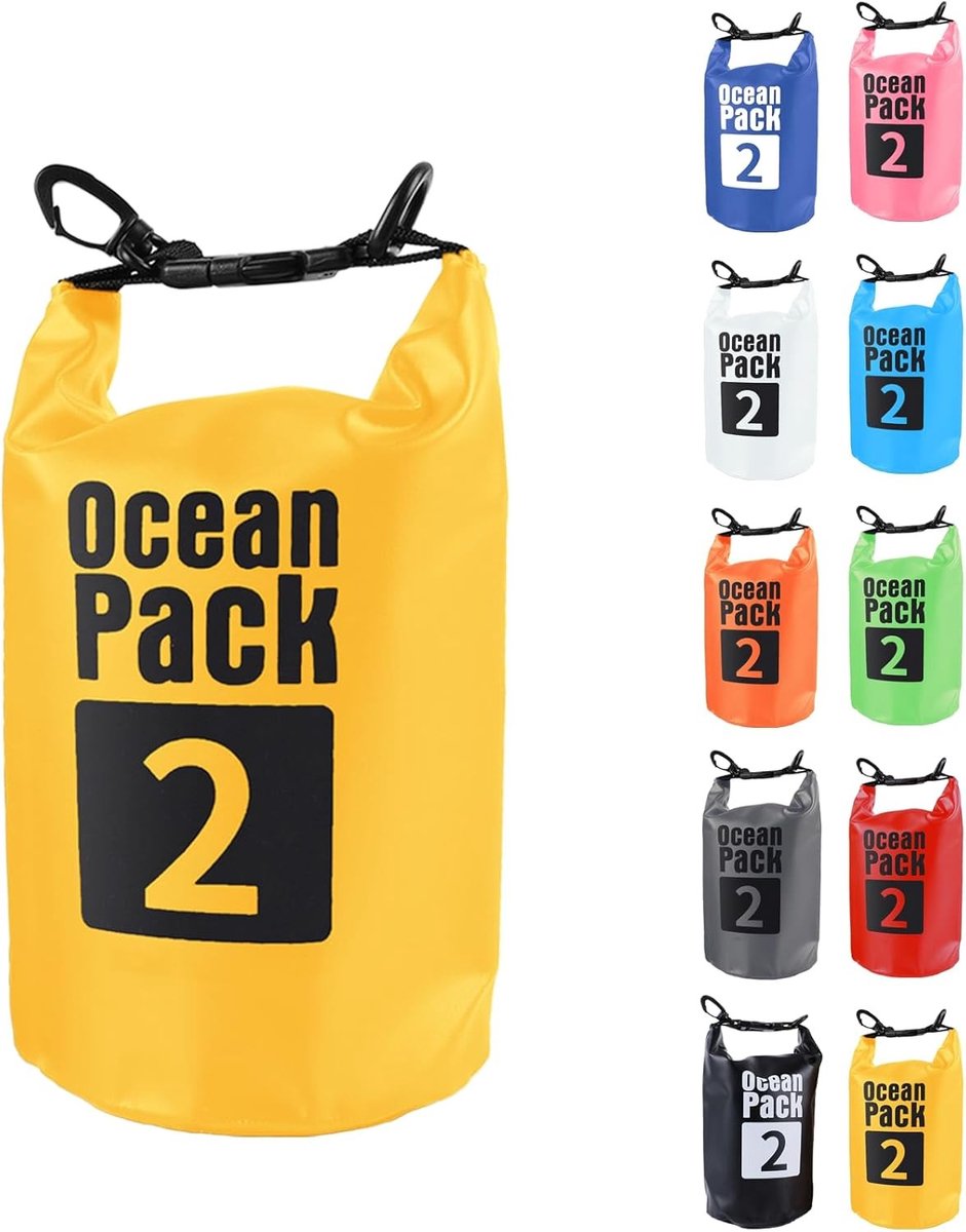 Waterdichte Tas - Geel - 20 liter - Duurzame Roll Top Dry Bag met Verstelbare Riem - Voor Watersport en Avontuur